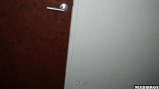 A Spanish girl in a toilet, begging for more cock, just like before!