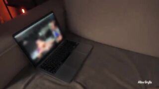 Babe got so excited while watching porn on Pornhub that she agreed to anal