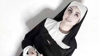 The nun breaks her vow and fucks like a slut