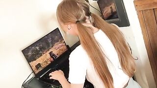 The beautiful woman has sex with her stepson in leggings
