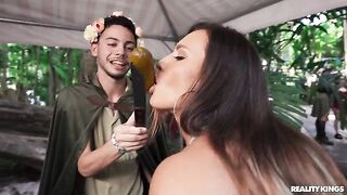 A couple have a nice picnic and have sex outdoors
