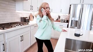 The bimbo is having a good day, enjoying her moment