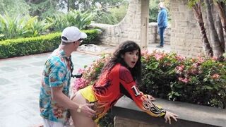 An Iranian girl checks out the historic sites and gets some action
