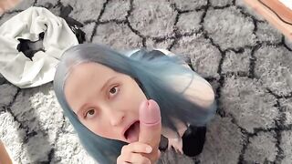 The girl is ready to do anything for the sake of orgasm