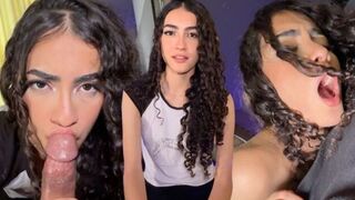 A cute Latina girl has passionate sex and swallows all the cum
