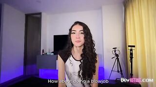A cute Latina girl has passionate sex and swallows all the cum