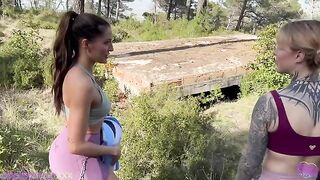 Horny hikers get fucked in the forest by a passionate guy