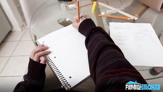 How deep can you take it? A sexy brunette challenges her partner on the couch