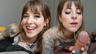 The tattooed girl has an unusual feature in her throat area