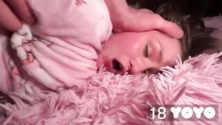 The cute baby is distracted and gets fucked in her ass