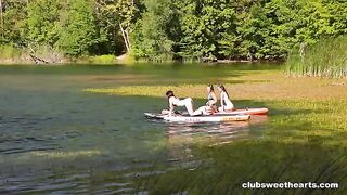 Beautiful lesbians are not ashamed to fuck in the park, even with passers-by