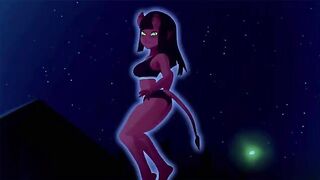 A hot young guy hooked up with a busty horny witch in a steamy encounter