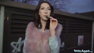 Public agent fucked blonde slut Chanel Kiss in hardcore style for cash