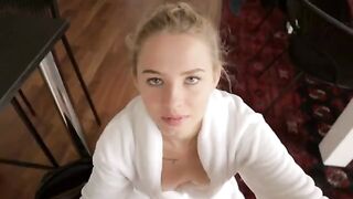 Accidental cum shot on step sister's tits, she loved it and wanted more