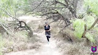 A sweaty workout ended with a hot sex session on the trail