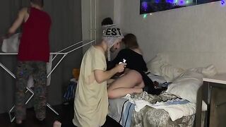 The girl has a great threesome sex with two guys in this hot vid