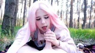 A beautiful girl with a pink hairstyle is always ready for sex