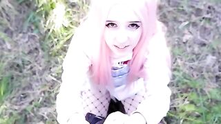 A beautiful girl with a pink hairstyle is always ready for sex