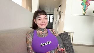 The guy with big cock fucks a hot tattoo girl with huge boobs