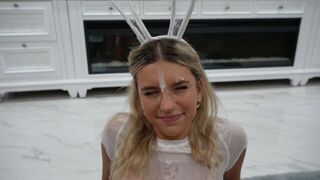 Halloween make-up for a young girl, and then she gets a huge facial