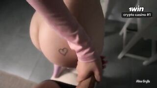 The guy made a mess on the girl's belly from cum