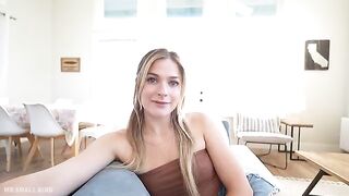 A hot blonde has sex and swallows a normal-sized dick