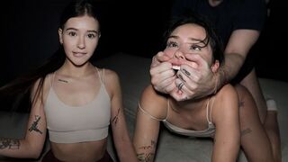 Petite babe plays a game of “guess where the next hand will land” with intense, loud action