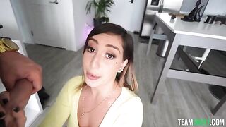 When she raises her skirt - the man's cock immediately stands up