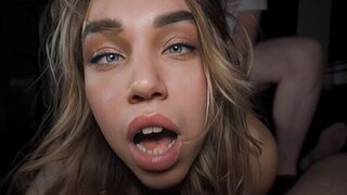 The girl lost control and rolled her eyes after the orgasm