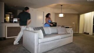 A girl with big tits gets them squeezed and slapped hard