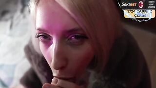 A man fucked a prostitute on the city streets, finishing with saliva on her chin
