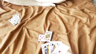 The stepsister is forced to suck her loser stepbrother’s cock after a card game loss