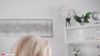 A blonde MILF with a gorgeous body gets fucked on the couch