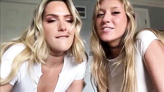 Two girls moan louder while sharing cock in a taboo act