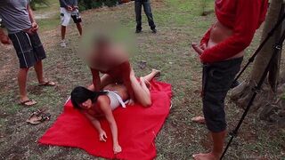Bunch of wet pussies gets fucked on the beach without any limitations