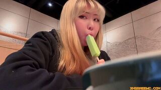 You're licking the cream, but you could be licking me instead