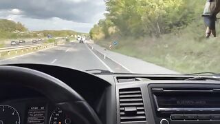 The hot girl is fucking with the Uber driver in his car