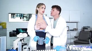Submissive girl in doggystyle position gets fucked hard