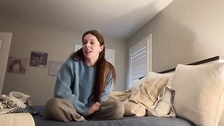 Girl masturbates her pussy, showcasing her intense desire in HD