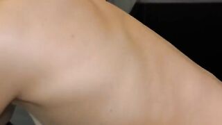 The blonde likes to choke, and I like to film in the mirror
