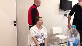 Girl was fucked by three guys to pay her debts