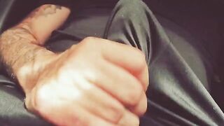 A guy masturbates with his hand, moaning dirty talk
