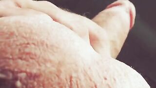 A guy masturbates with his hand, moaning dirty talk