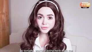 The girl in the role of a doll was fucked hard