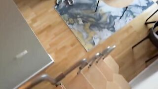 A girl sits on a guy’s dick, moving her hips passionately