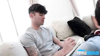 A girl made a blowjob from the first view, showcasing her skills