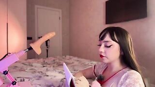 A hot Russian girl has multiple orgasms while using a dildo