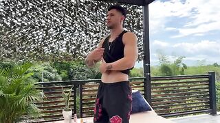 A sexy brunette gets fucked by a huge cock after a massage session