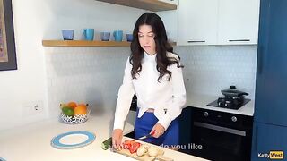 I grabbed her by the neck and fucked her like crazy in the kitchen