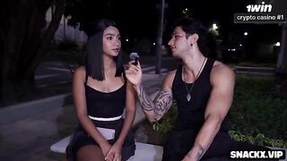 It's now or never, but better now - hardcore outdoor action with a cute Latina